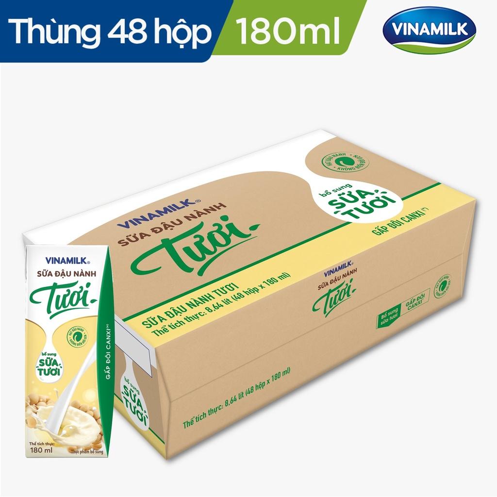2 Thùng Sữa đậu nành Tươi Vinamilk 180ml - 48 hộp/Thùng