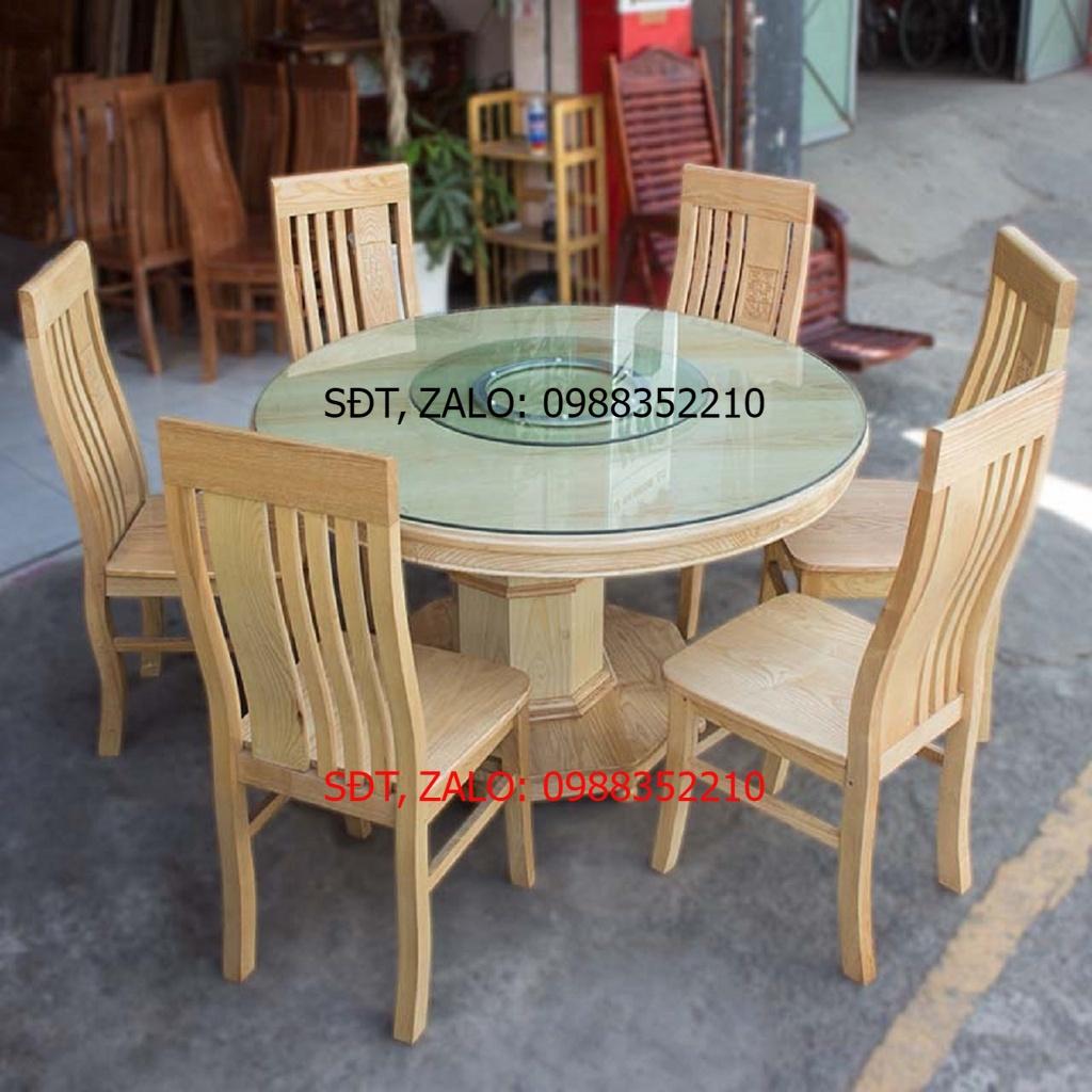 Bộ Bàn Ăn Tròn Gỗ Sồi Nga