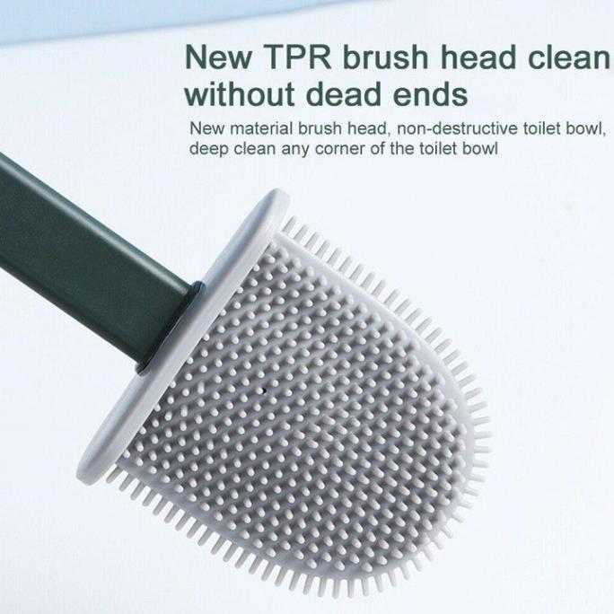 Bàn chải cọ bồn câu silicon 2 mặt dán tường Toilet Brush - Loại xịn