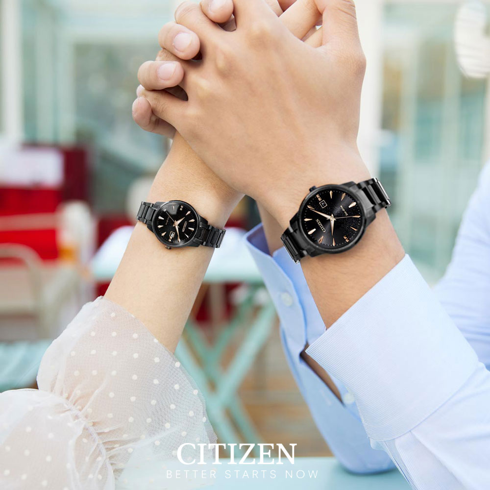 Đồng Hồ Nữ Citizen Đính Kim Cương Dây Thép Không Gỉ EW2595-81E - Mặt Đen (Sapphire)