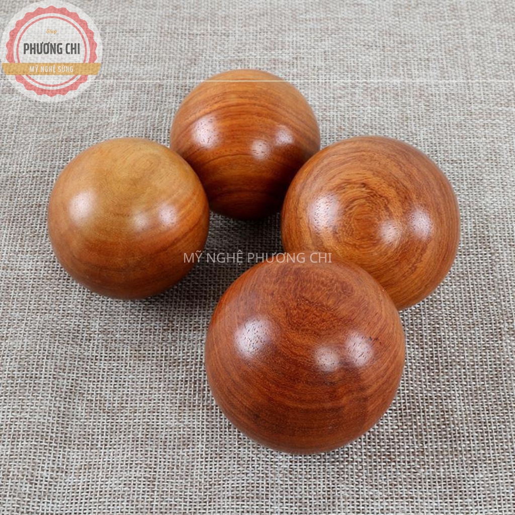 Combo 2 Quả Bi Lăn Tay Mát Xa Gỗ Hương Đỏ Giảm Nhức Mỏi Bàn Tay | Mỹ Nghệ Phương Chi