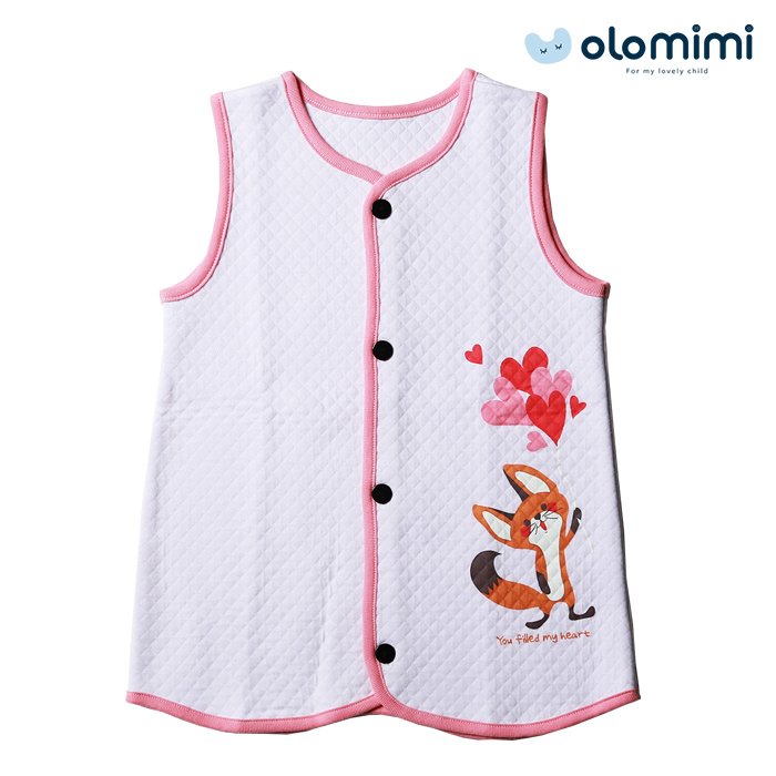 Áo gile cho bé Olomimi Hàn Quốc  Lovely Fox - 100% cotton