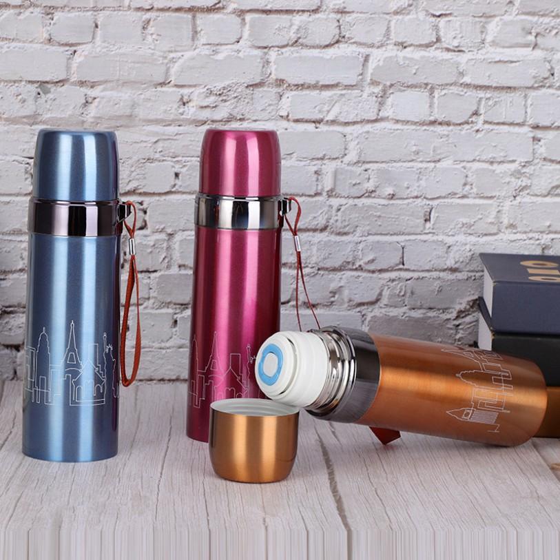 Bình giữ nhiệt inox 800 ml Thông Minh, Inox 304 An Toàn Không Rỉ