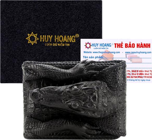 Ví Nam Da Cá Sấu Nguyên Con Vip Huy Hoàng HT2270 - Đen