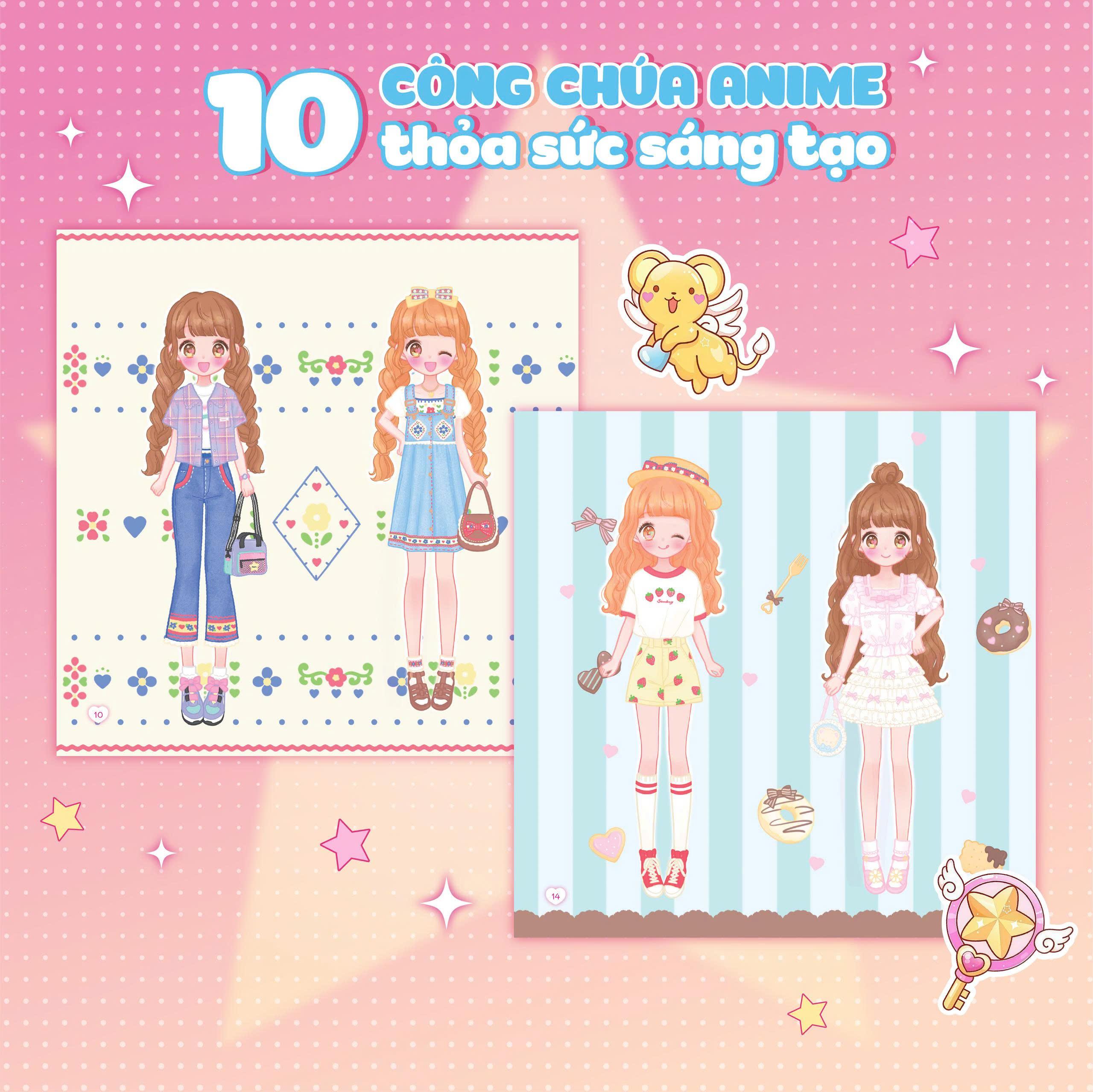 Sách - Sách Bóc Dán - Thời Trang Anime - Công Chúa Gấu Bông
