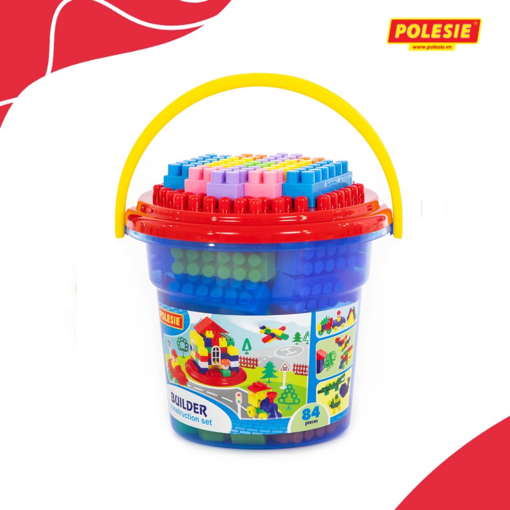 Bộ đồ chơi lắp ghép xây dựng kèm xô Maxi số 84 – Polesie Toys