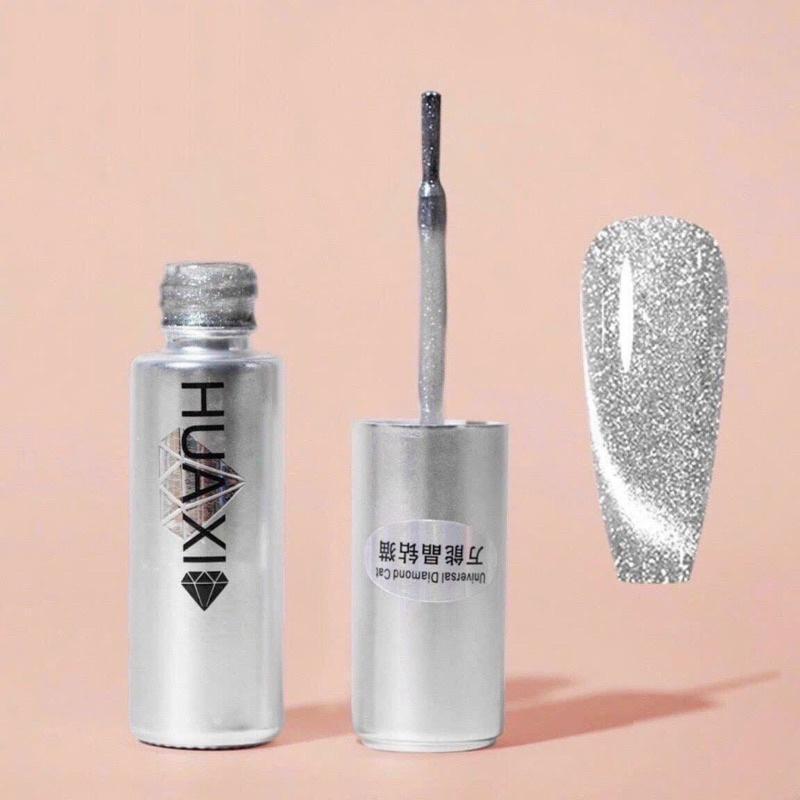Sơn Gel Mắt Mèo Kim Cương Huaxi 9D Cao Cấp Lấp Lánh, Sơn Nhũ Vàng Bạc Cầu Vồng Làm Nail Gel Mắt Mèo Nail Phương Miu Nữ