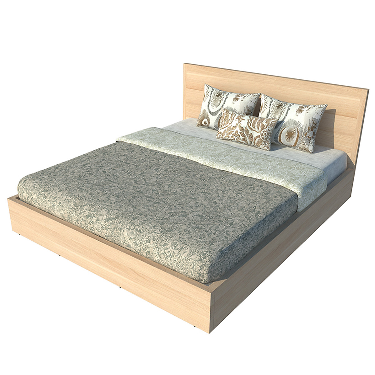 Giường ngủ cao cấp Tundo màu vàng sồi 180cm x 200cm