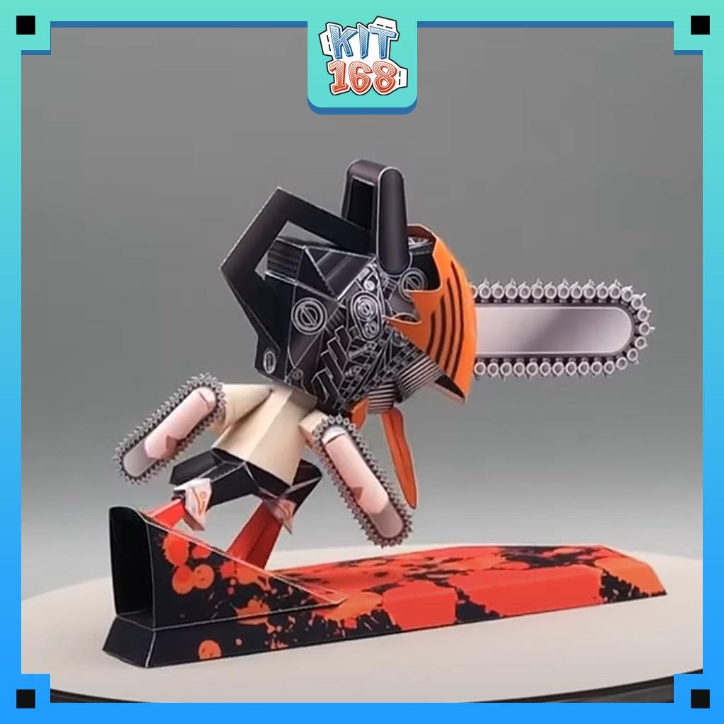 Mô hình giấy Anime Game Chibi Denji - Chainsaw-man ver 3 + kit hộp trang trí