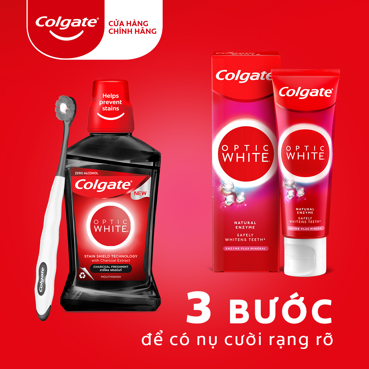 Bộ 5 Kem Đánh Răng Colgate trắng răng Enzyme Plus Mineral làm trắng răng an toàn 80g/tuýp