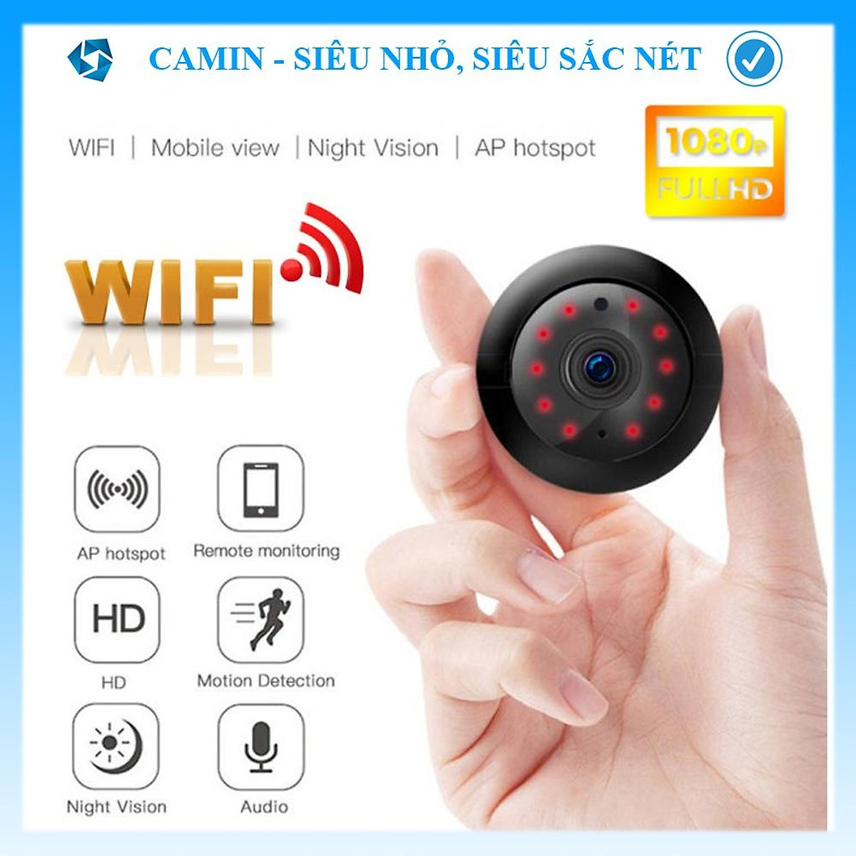 Camera ip wifi mini V380 Pro Treo tường, đàm thoại 2 chiều ,Đèn hồng ngoại quay ban đêm, kết nối wifi với điện thoại thông minh