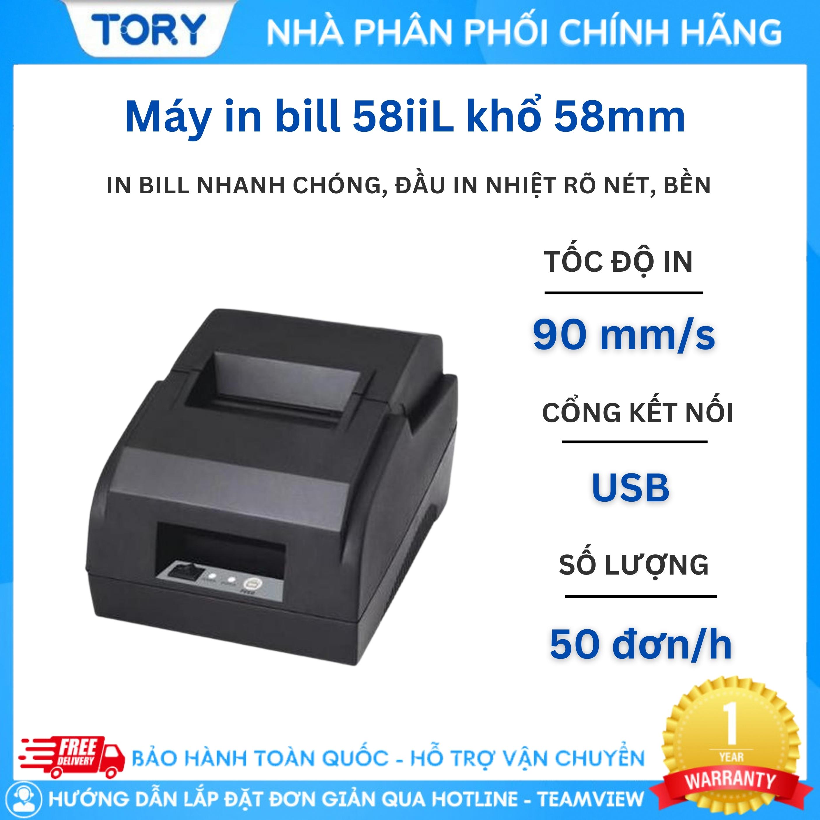 Máy in hoá đơn, in bill Xprinter XP58iiL khổ giấy 58mm kết nối USB, giá siêu rẻ