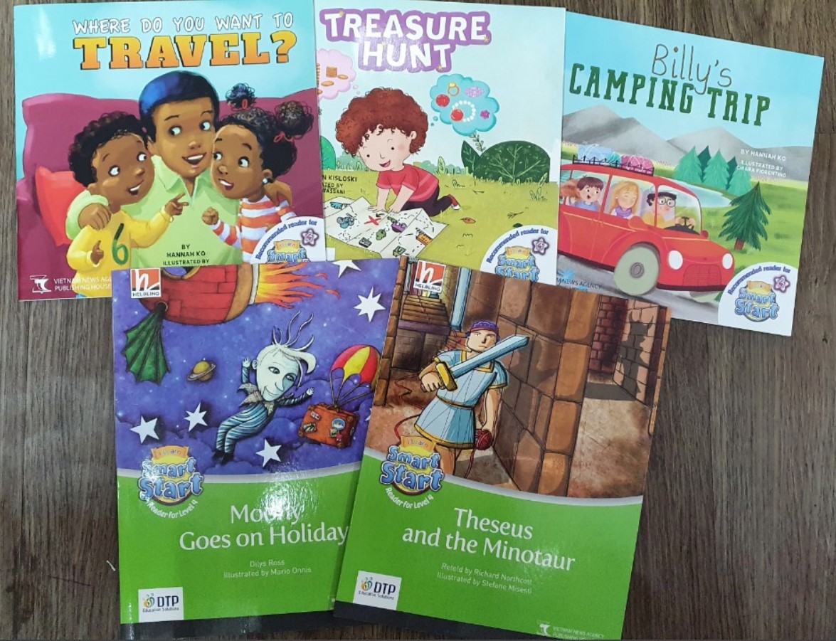 Combo 5 truyện đọc ISS Readers 4: Billy's Camping Trip, Treasure Hunt, Where Do You Want to Travel?, Moony Goes on Holiday, Theseus and the Minotaur