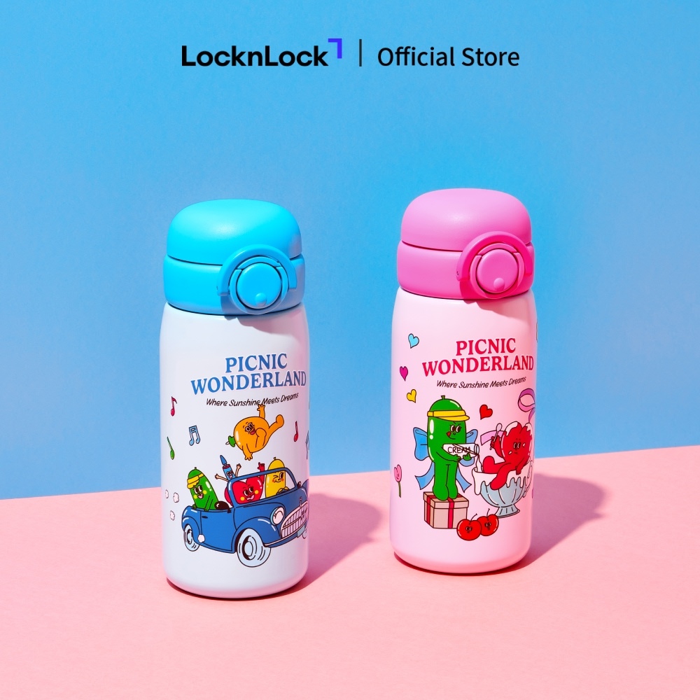 Bình giữ nhiệt LocknLock inox STS316L 380ml cho bé Balloon Friends School Fit Tumbler LHC3384 - Hàng Chính Hãng - JoyMall
