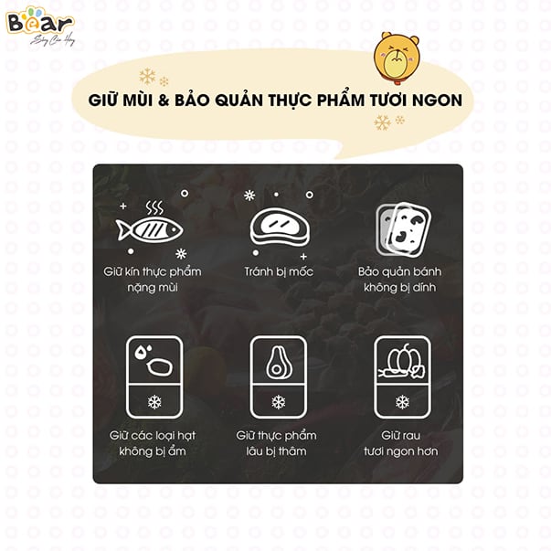 Máy hút chân không thực phẩm Bear VS-B01V1- Hàng chính hãng