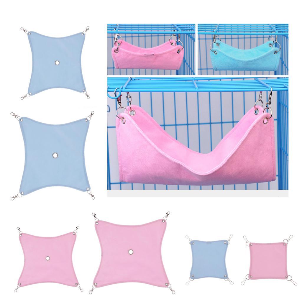 Small Hamster Hammock Cage Hanging Bed Nest for Birds Hamster Mice Blue-S