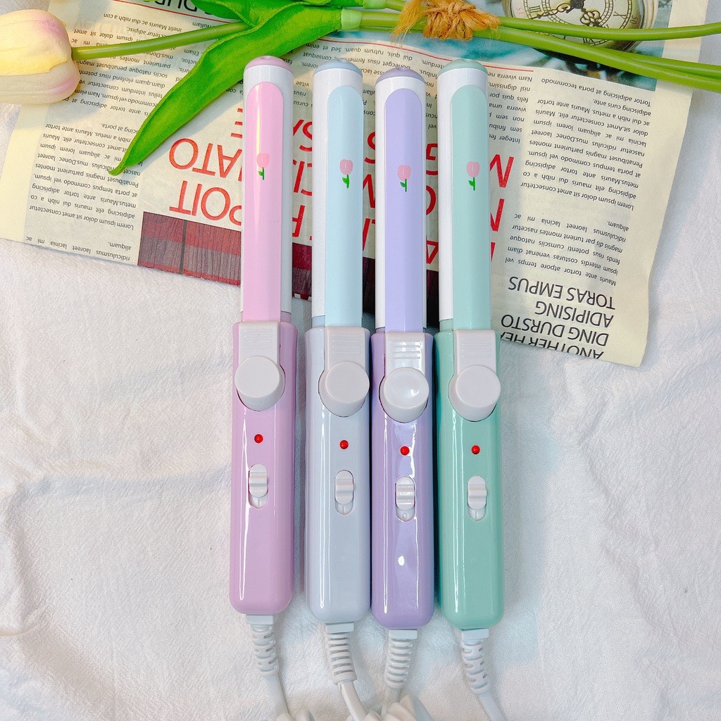 Máy Uốn Tóc Xoăn Mini, Uốn Mái, Làm Xoăn Hippie, Xoăn Sóng Tại Nhà Cute