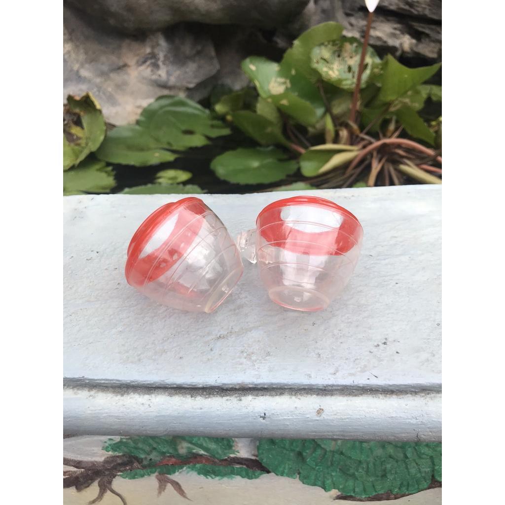 1 Cặp cóng ăn đỏ chào mào chất liệu nhựa mica giá rẻ họa tiết siêu đẹp