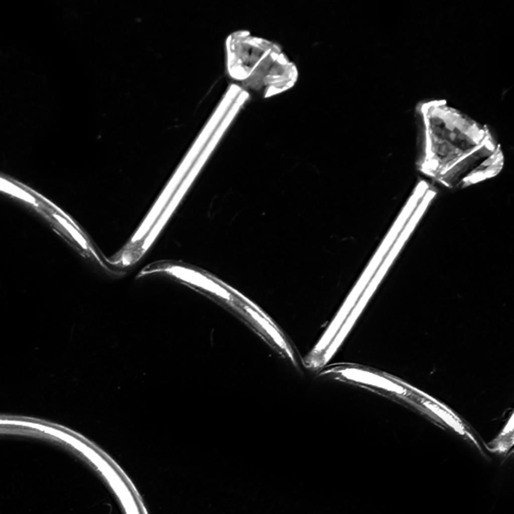 6Pcs Nose Lip Ring Stud Stainless Steel Crystal 20g Curved Helix Piercing