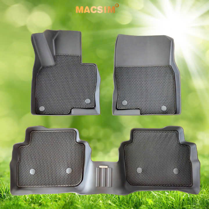 Thảm ô tô sd3 2 lớp dạng lưới lục giác Mazda CX5 màu đen - bề mặt cao su siêu sạch - Macsim