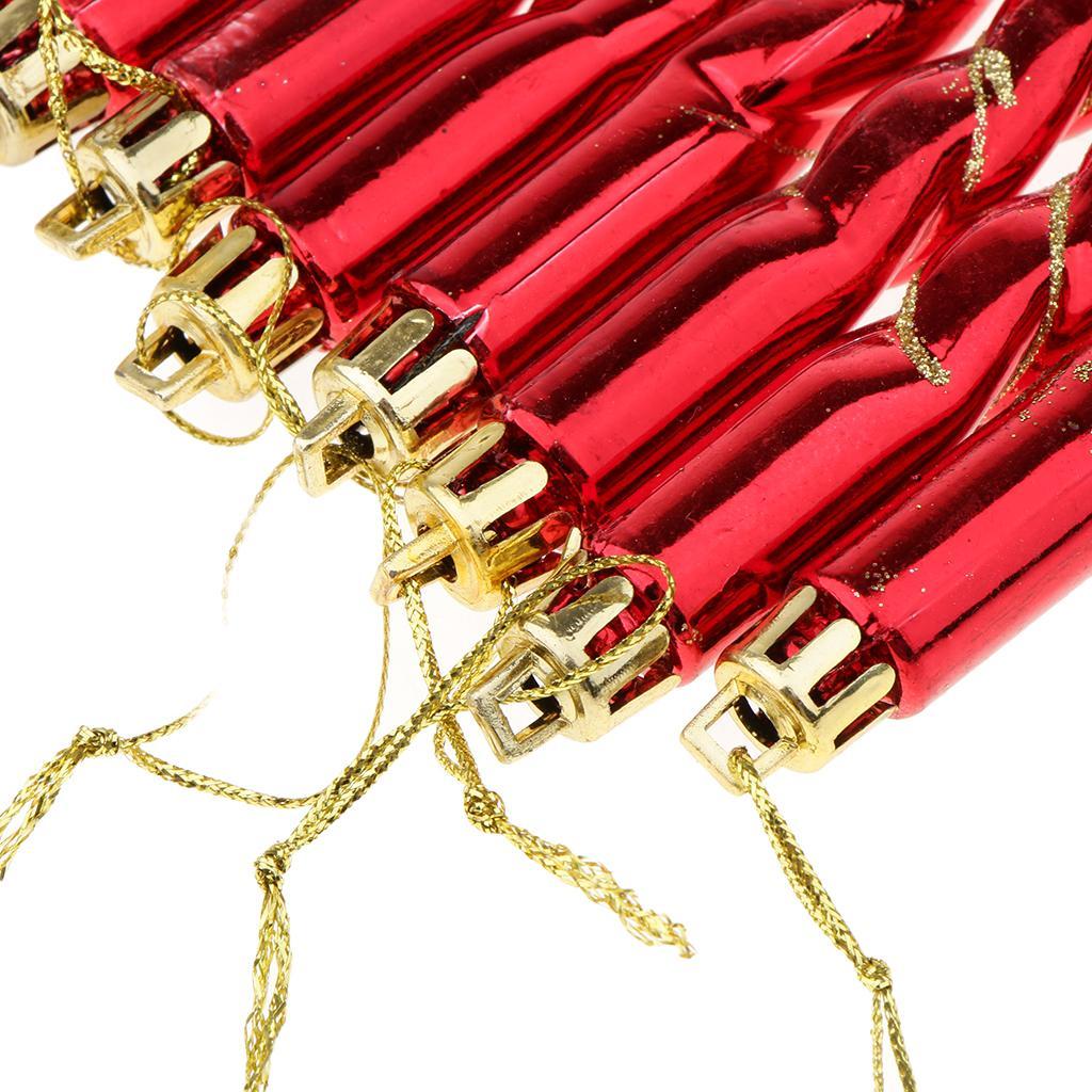 Christmas tree decoration Plastic Column Hanging Ornament Set of 8