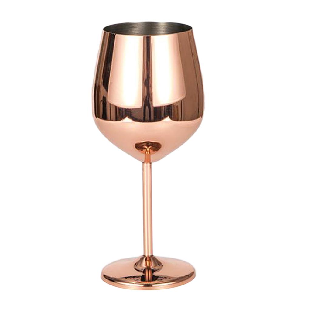 3Pcs Stainless Steel Wine Glasses Red Wine Goblets Champagne Bar Rose Gold