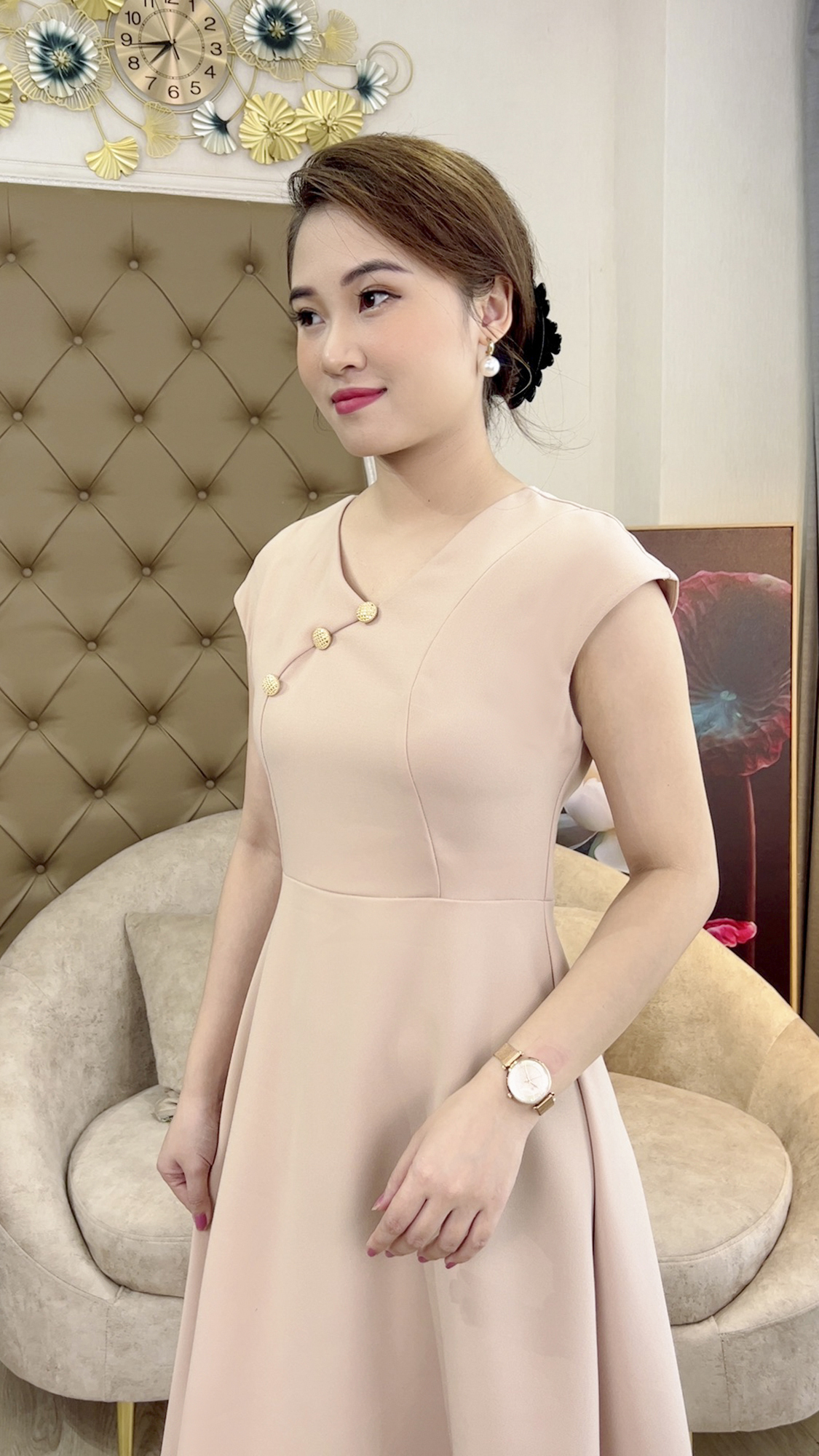 Linh Trà - Đầm Trung Niên Dáng Dài [TM357] Kiểu Dự Tiệc Cao Cấp Vải Chiffon