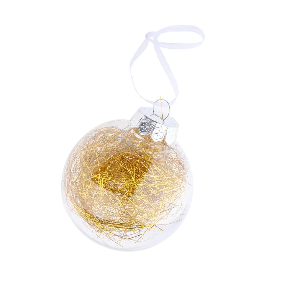Clear Round Christmas Ball Refillable Xmas Bauble Tree Ornament
