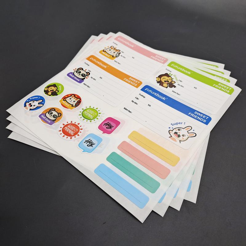 Nhãn Vở Học Sinh Sweet Friends Kèm Sticker - futurebook N103 (16 Nhãn)