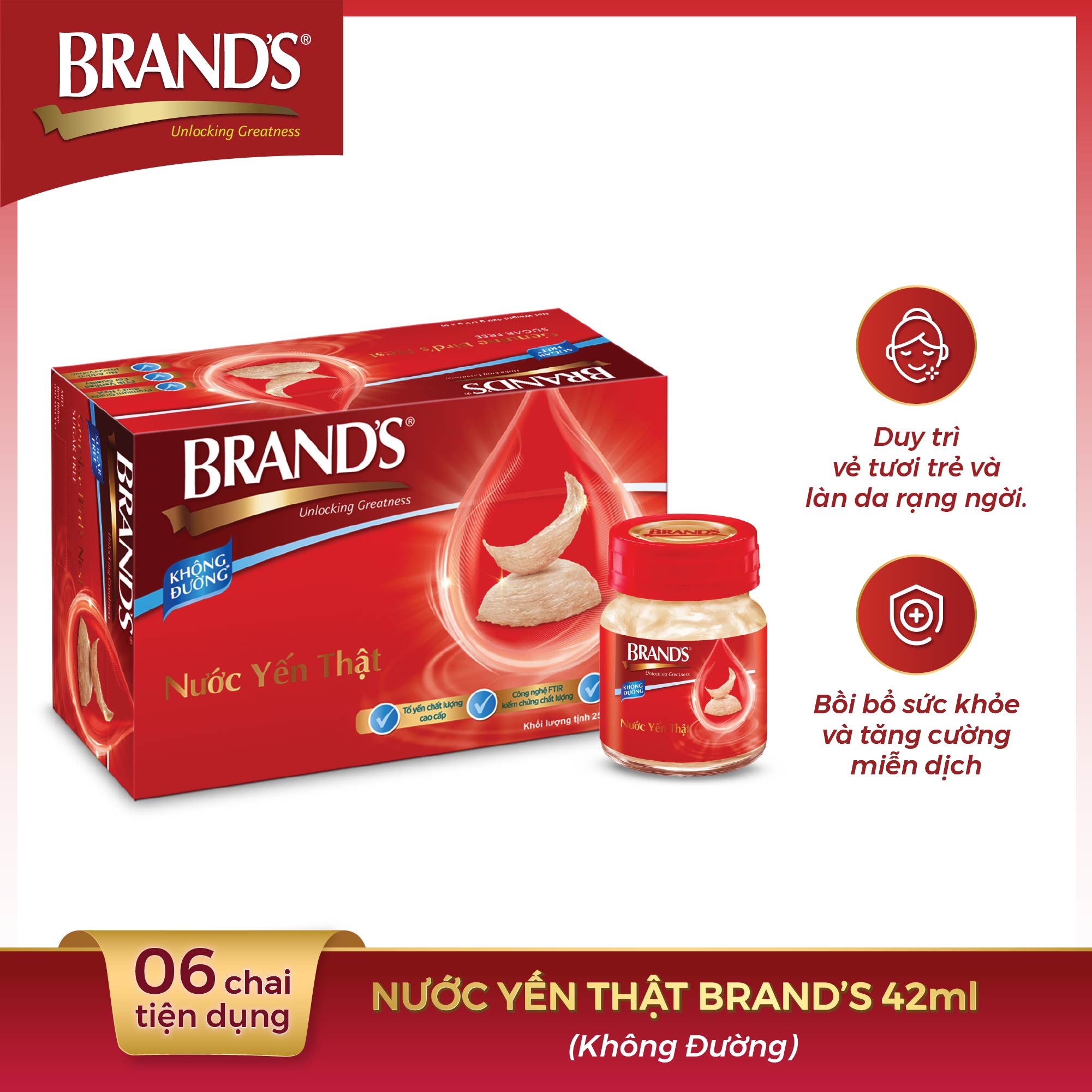 Nước yến thật BRAND'S Không Đường