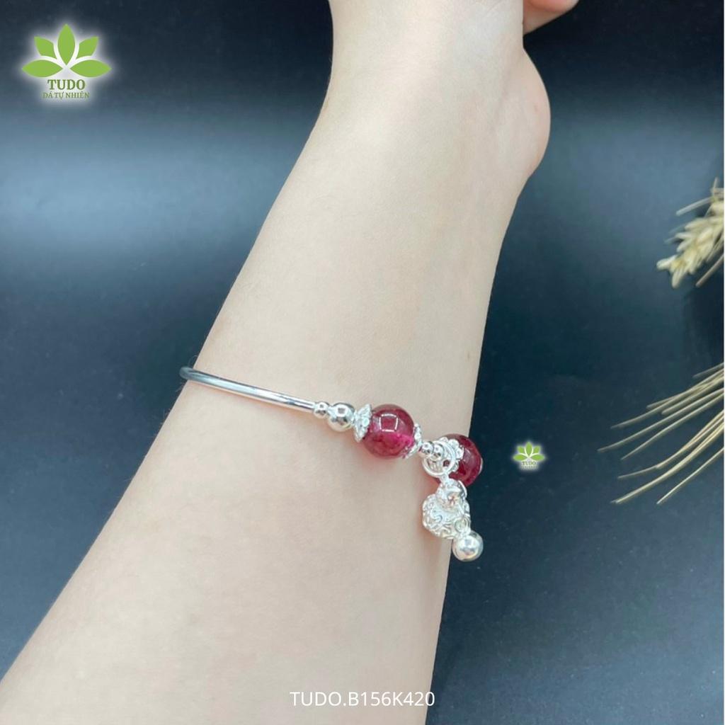 Vòng Tay Nữ Đẹp - Vòng Phong Thủy Mệnh Hỏa Thổ TUDO B156K420 VCBTADH VCBTAH Charm Bạc Túi Tiền Có Chuông - Tài Lộc