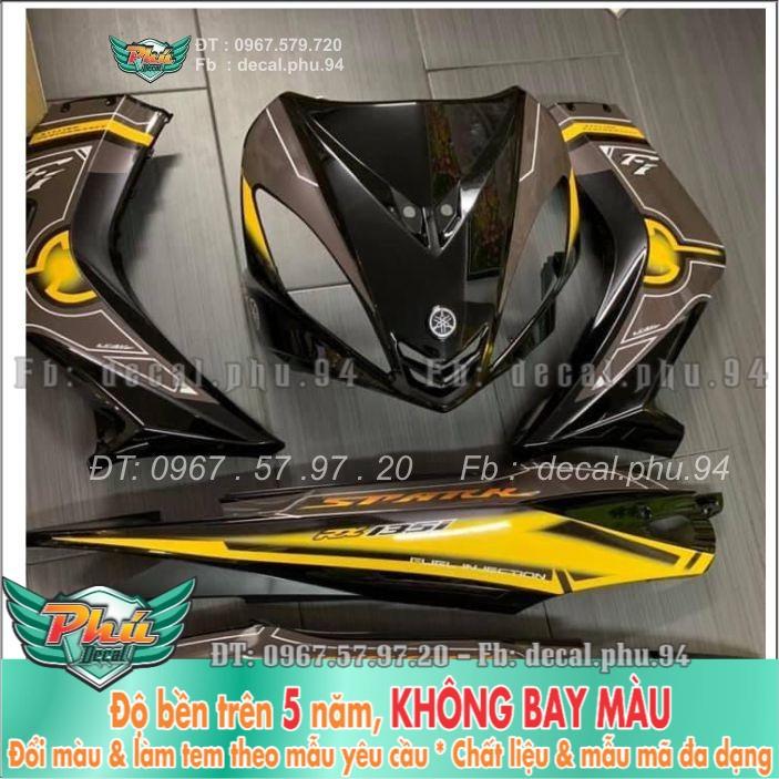 Tem rời Exciter 135 Đen xám vàng Spark