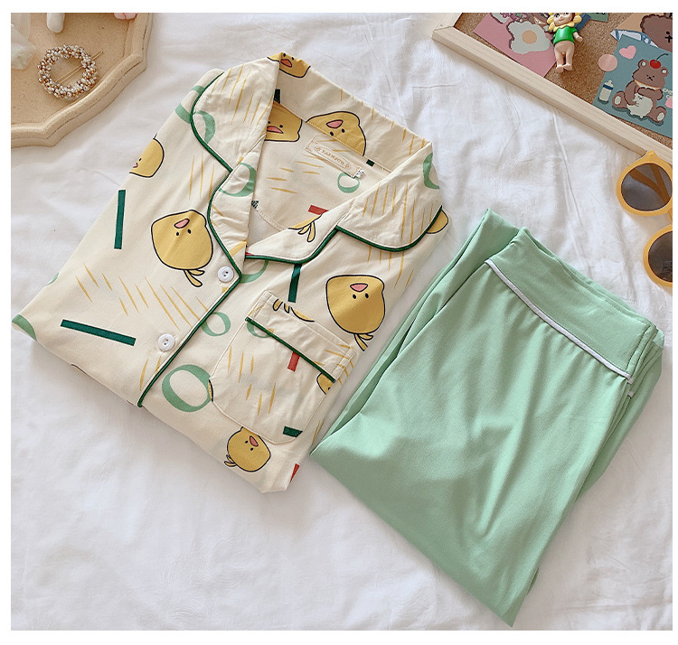 Bộ Đồ Pyjama Bầu Và Sau Sinh Dài Tay Mặc Mùa Hè Cực Mát