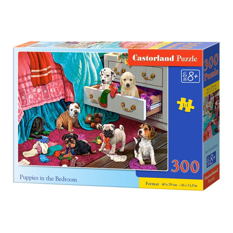 Xếp hình puzzle Puppies in the Bedroom 300 mảnh CASTORLAND B0030292