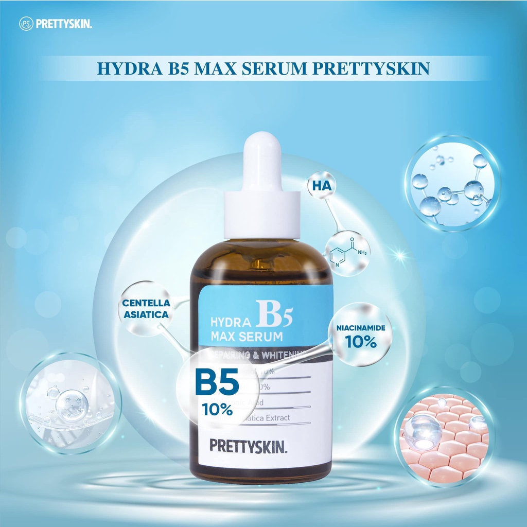 Serum B5 Multi Hydra Max Prettyskin giúp phục hồi dưỡng trắng  dành cho da dầu mụn, da khô 50ml