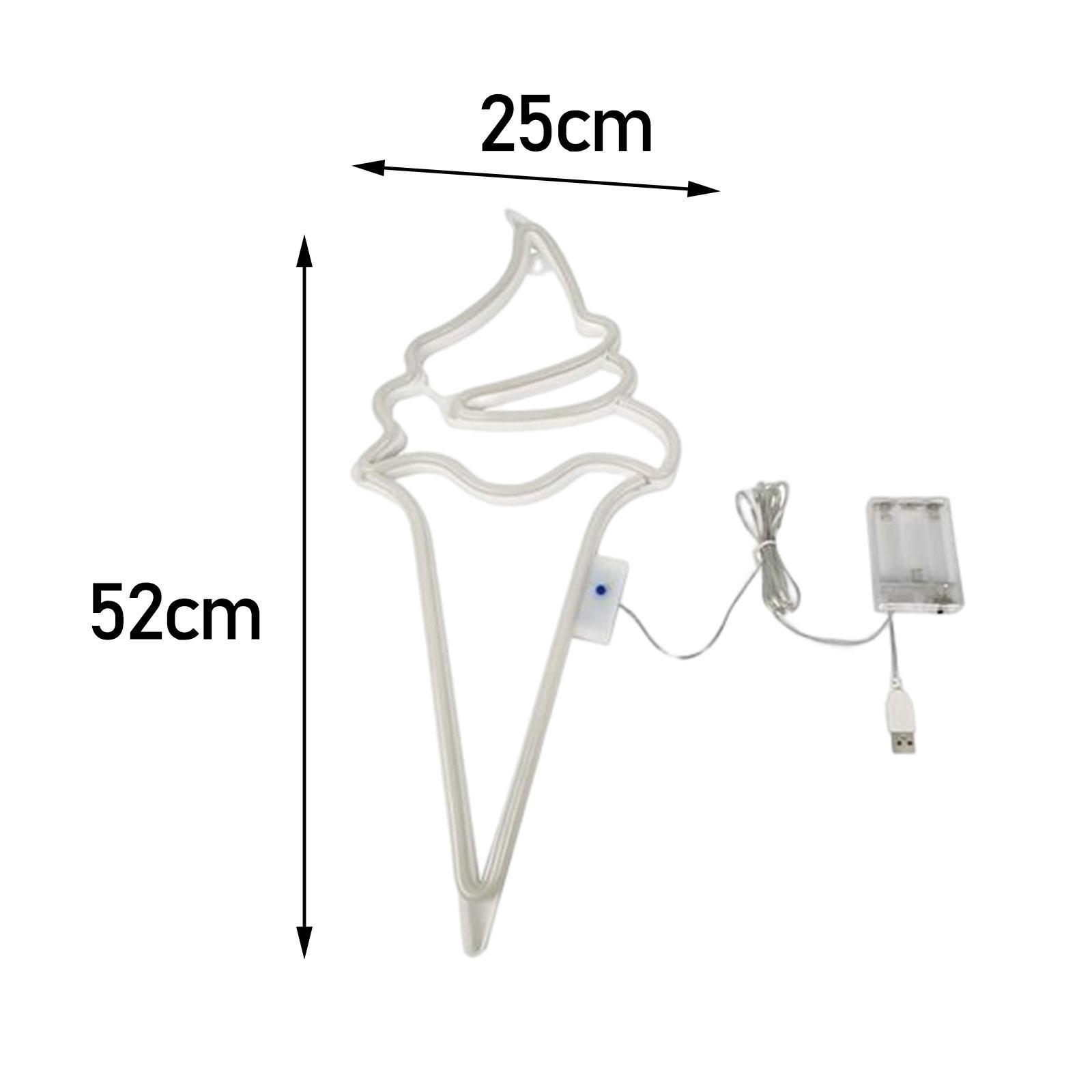 Big Ice Cream LED Neon Sign 8 Light Modes for Kids Living Room Bedroom