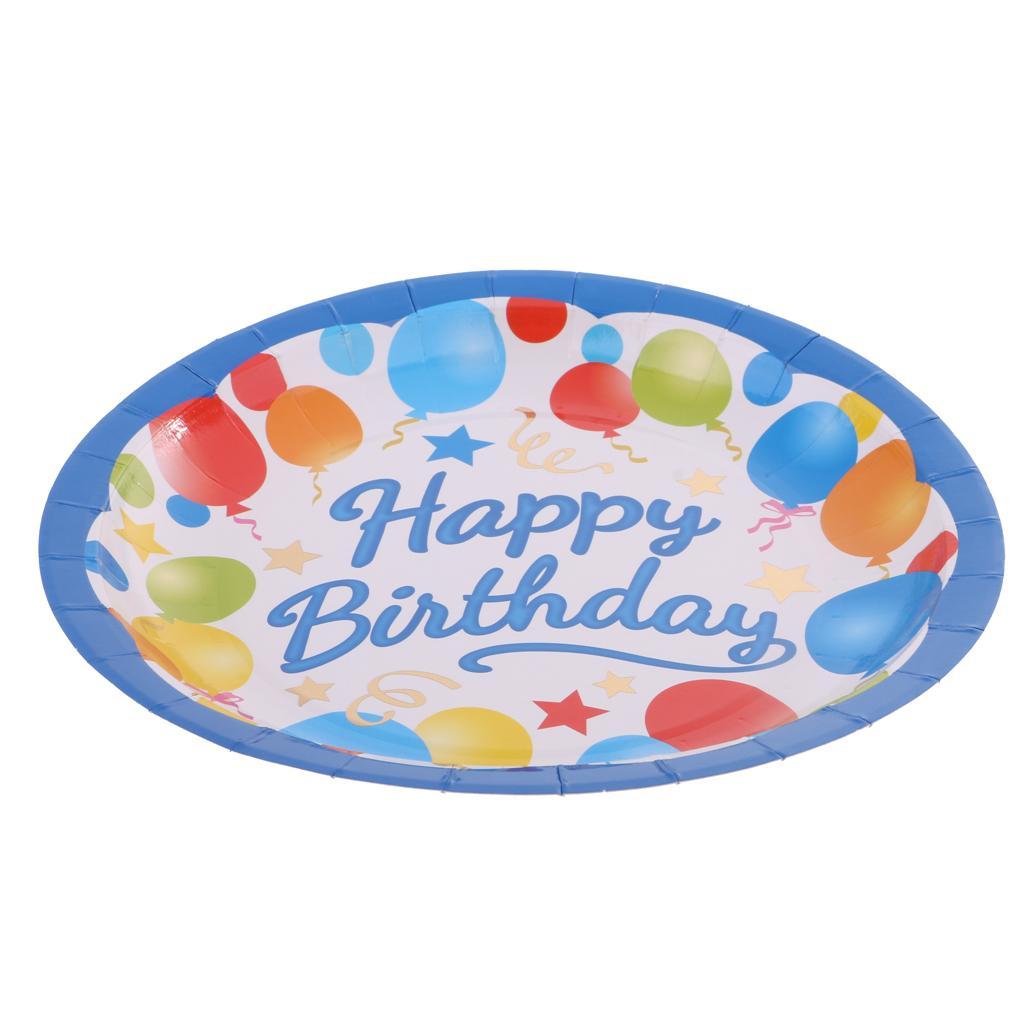 Happy Birthday Baby Shower 6pcs Paper Plates 18cm Party Tableware Decoration