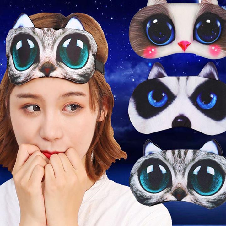 Miếng bịt mắt ngủ hình ảnh hoạt hình siêu ngộ nghĩnh. (tặng kèm 2 cặp nút tai giảm tiếng ồn) MBM04