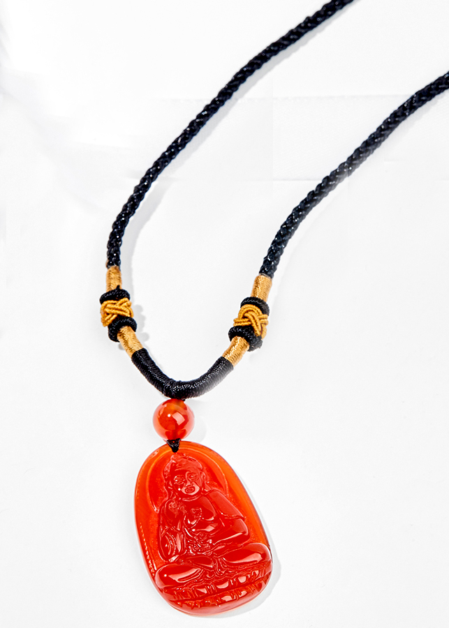 Mặt Dây Chuyền Phật A Di Đà Đá Mã Não Đỏ size nhỏ 3.6x2.3cm - Ngọc Quý Gemstones