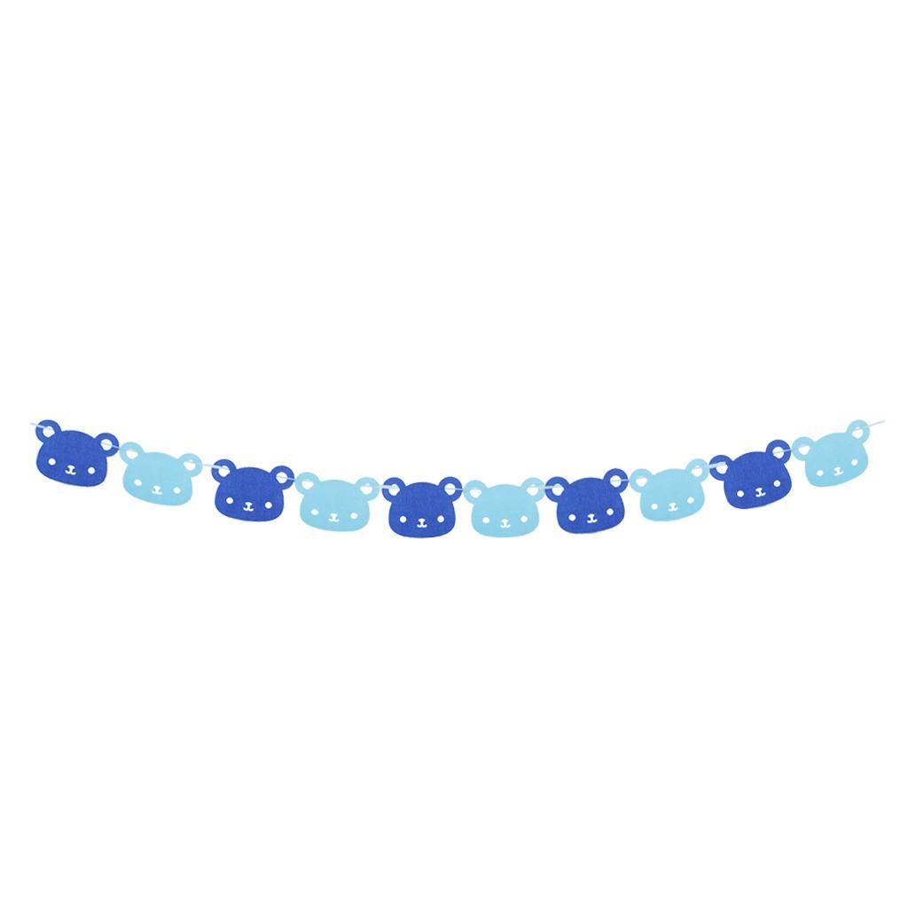 4x Cute Felt Bear String Hanging Bunting Banner Flag Kindergarten Wall Decor
