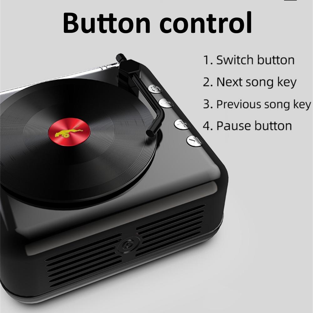Loa không dây vinyl retro trình phát bàn xoay 3D stereo hifi bass loa bass với fm radio tf thẻ khe U Disk