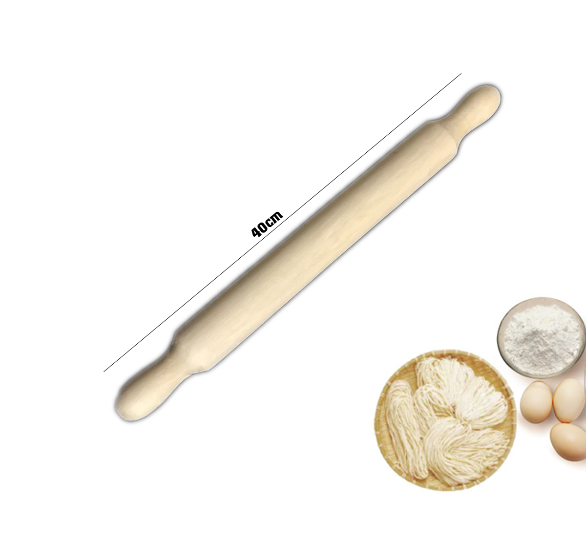 Cây Lăn Bột Gỗ,Rolling Pin (40cm)