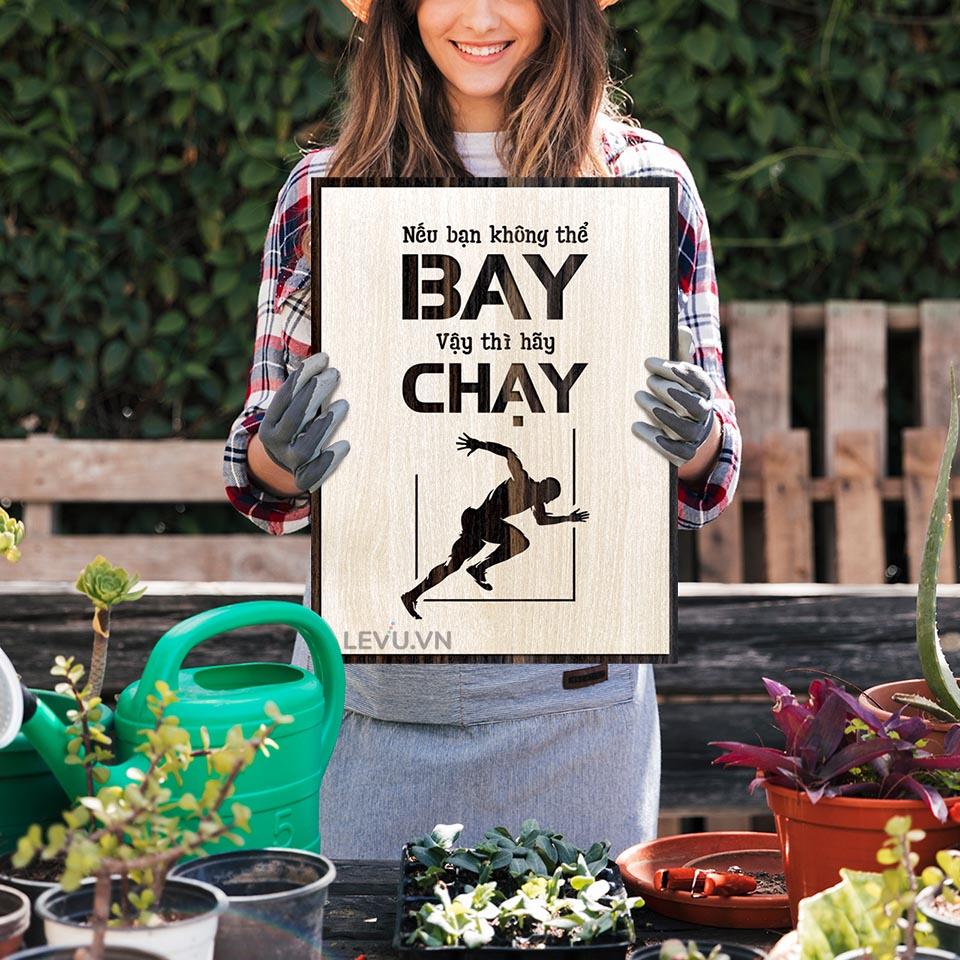 Tranh Trang Trí Vintage LEVU LV080 "Bạn không thể bay vậy thì hãy chạy"