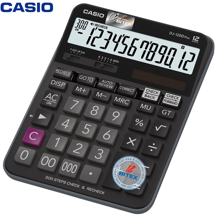 Máy tính Casio DJ-120D Plus, Bảo hành 7 năm - Hàng chính hãng Bitex