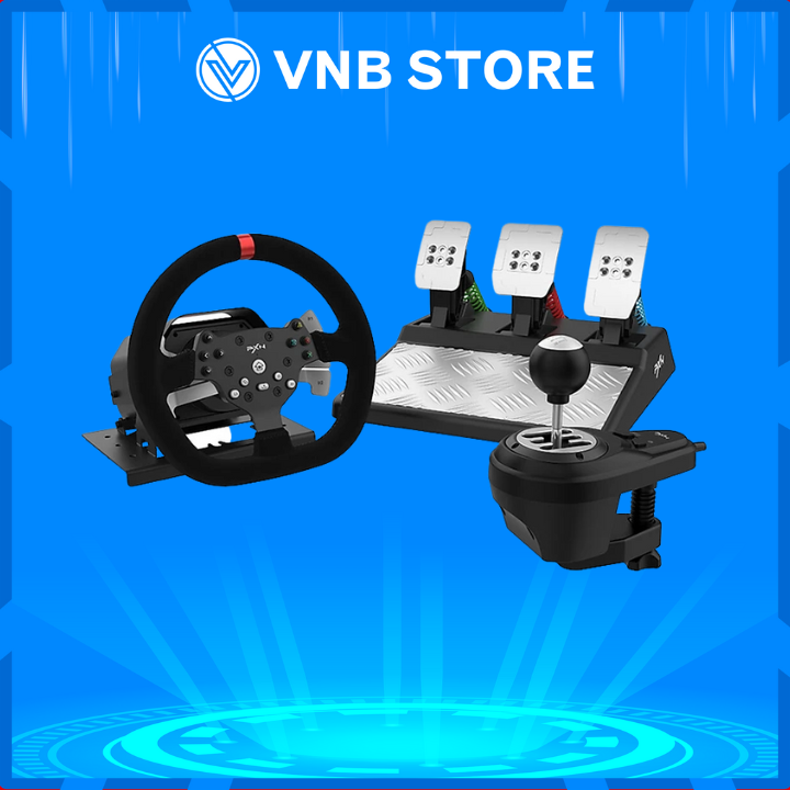 Vô lăng chơi game PXN V10 Metal FFB Pro Racing Wheel Có Phản Hồi Lực - Hàng Chính Hãng