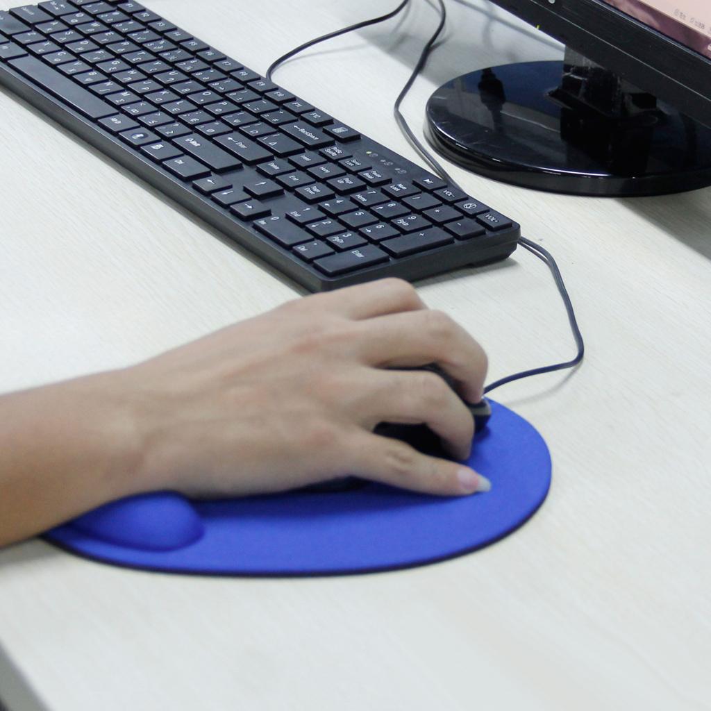 Blue Wrist Rest Mouse Mat Pad
