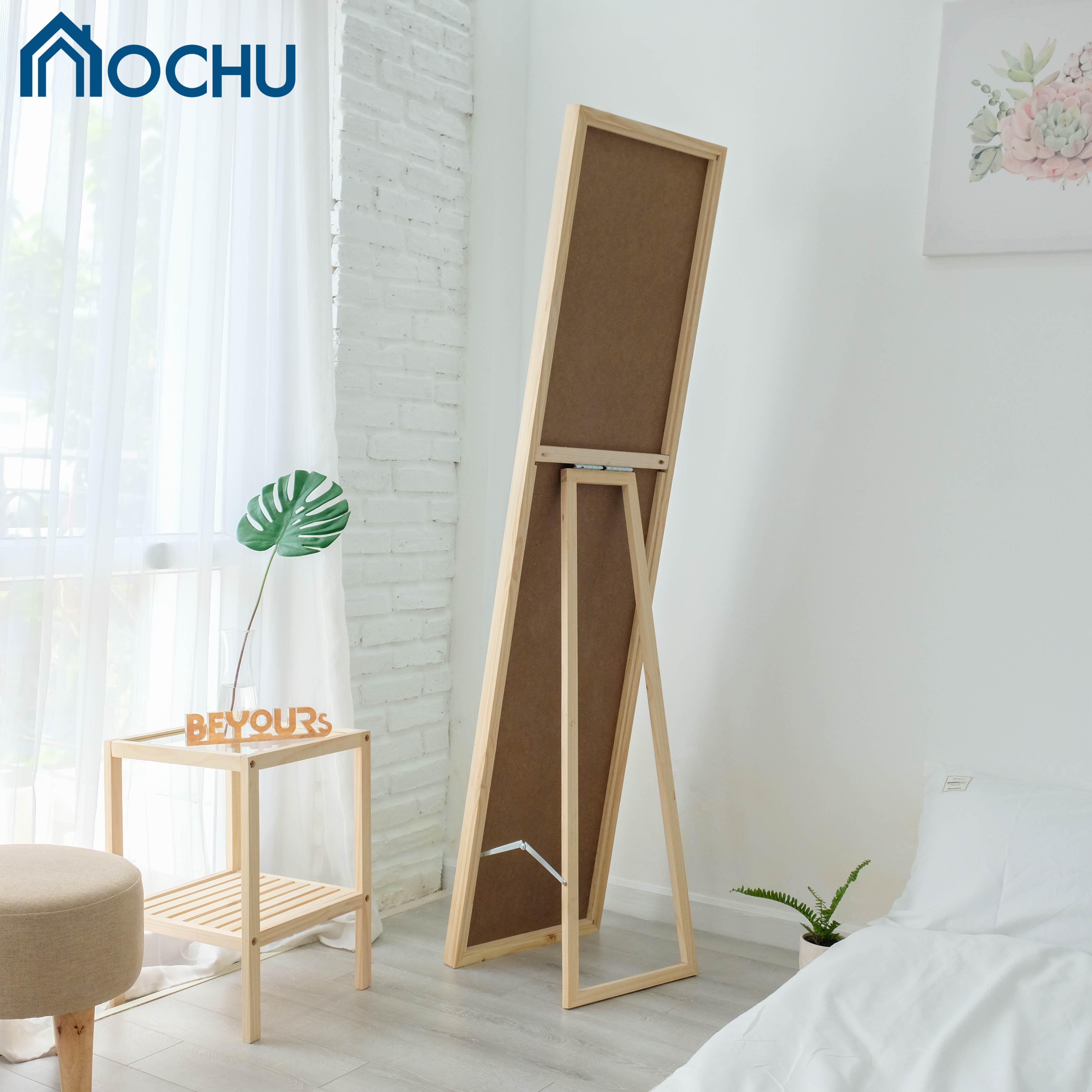 Gương Đứng Soi Toàn Thân Tràn Viền Khung Gỗ OCHU - A Mirror - Natural