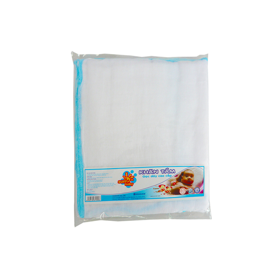 Khăn sữa tắm cao cấp 4 lớp dày loại 1 cho trẻ sơ sinh, 80x80cm KT1- Sunbaby
