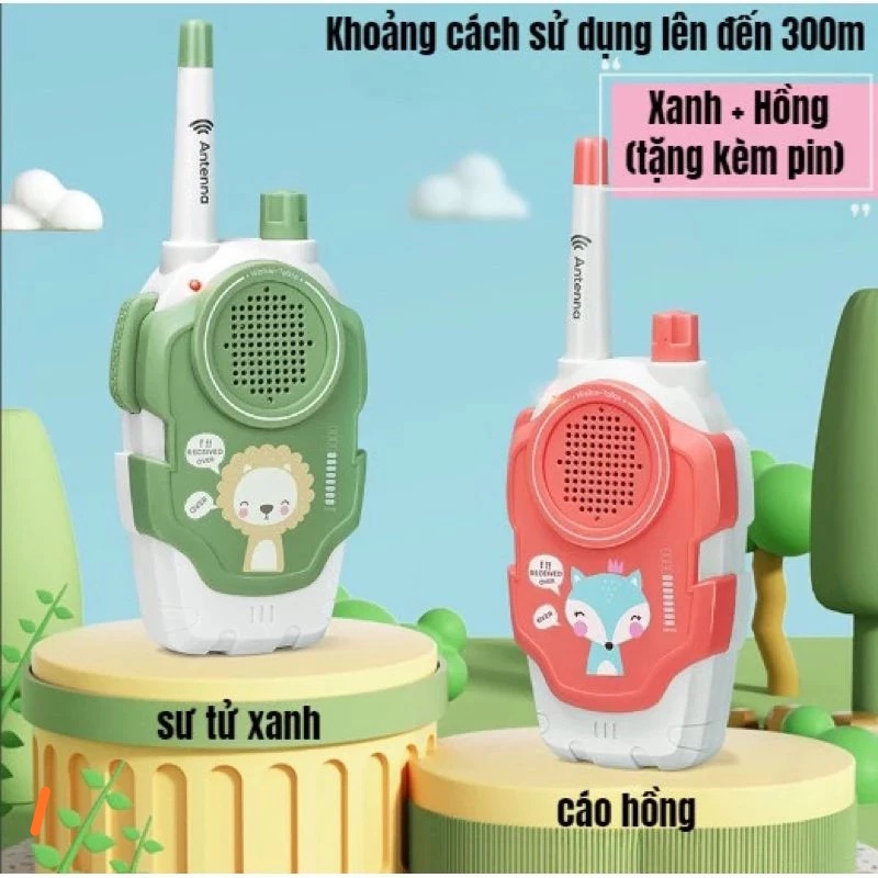 Bộ Đàm Đồ Chơi Cho Bé Combo 2 cái Đa Chiều 2 kênh phạm vi 300m cho trẻ vui chơi tặng pin