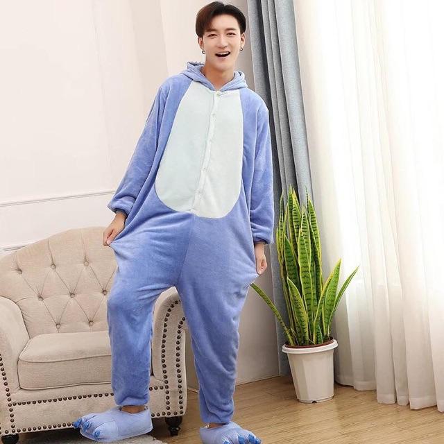 Bộ Đồ Thú Stitch Xanh Người Lớn